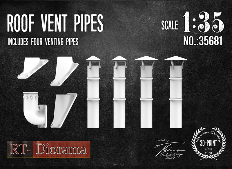 RT DIORAMA 35681 1/35 3D Printed Roof Vent Pipes