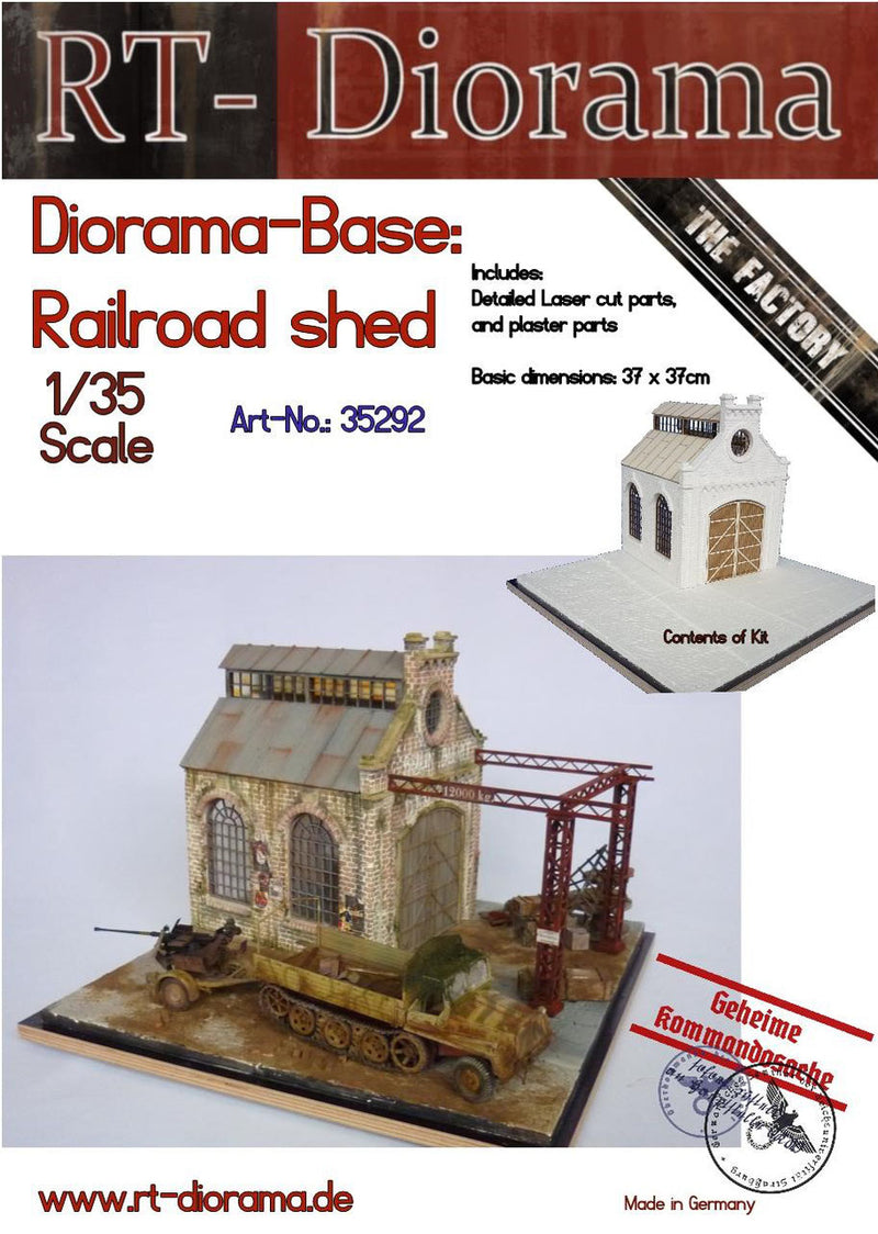 RT DIORAMA 35292 1/35 Diorama-Base: "Railroad Shed" (Upgraded Ceramic Version)