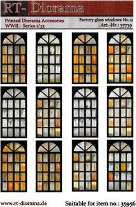 RT DIORAMA 35739 1/35 Printed Accessories: Factory glass windows No.12