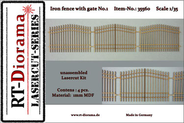 RT DIORAMA 35560 1/35  Iron fence with gate No.1