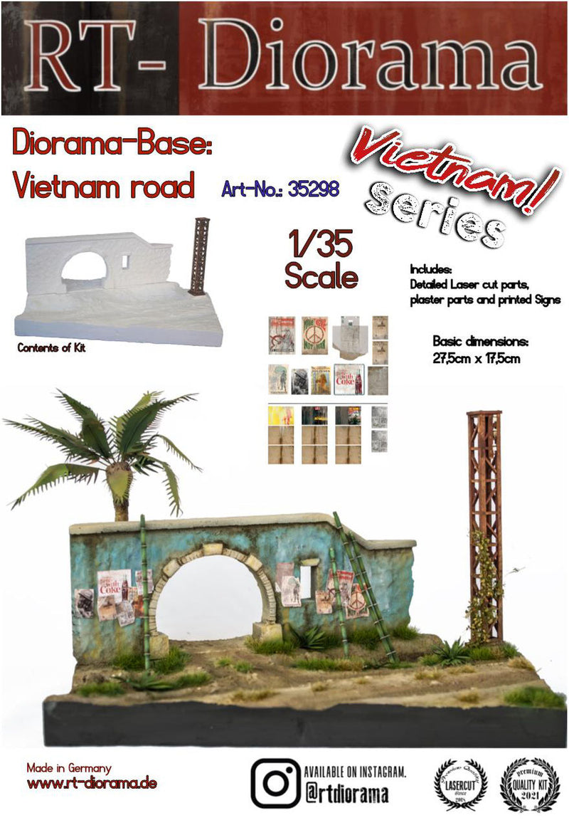 RT DIORAMA 35298 1/35 Diorama Base: Vietnam Road (Upgraded Ceramic Version)