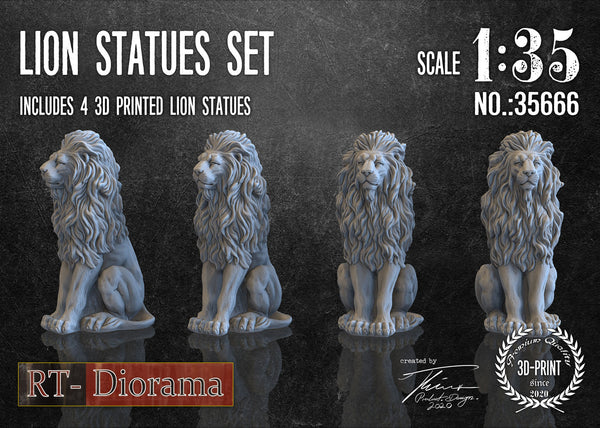 RT DIORAMA 35666 1/35 Lion Statues Set (4pcs.)