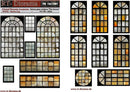 RT DIORAMA 35754 1/35 Printed Accessories: Factory glass windows "The Factory"