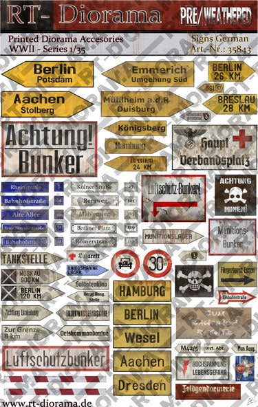 RT DIORAMA 35843 1/35 Printed Accessories: Signs Germany