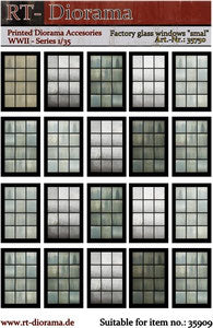 RT DIORAMA 35750 1/35 Printed Accessories: Factory glass windows "small"