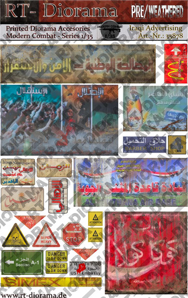 RT DIORAMA 35878 1/35 Printed Accessories: Iraqi Advertising