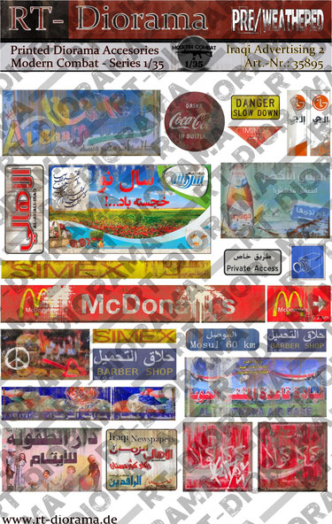 RT DIORAMA 35895 1/35 Printed Accessories: Iraqi Advertising No. 2