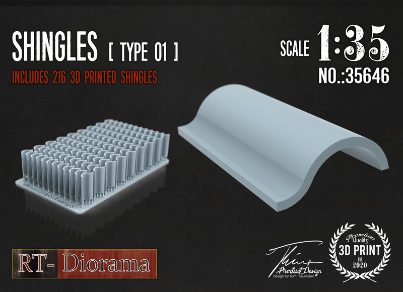 RT DIORAMA 35646 1/35 Shingles [Type 1] 216 pieces