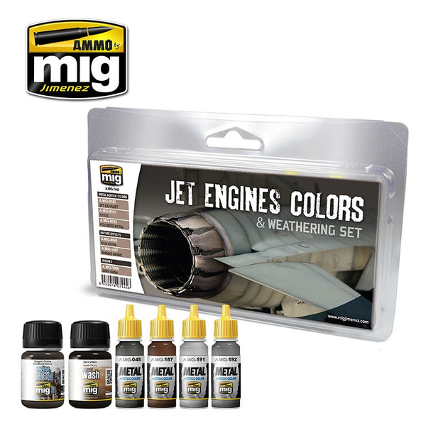 AMMO by Mig 7445 Jet Engines Colors and Weathering Set