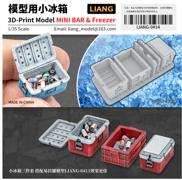 Liang Model 0414 1/35 3D-Print Model Mini Bar & Freezer