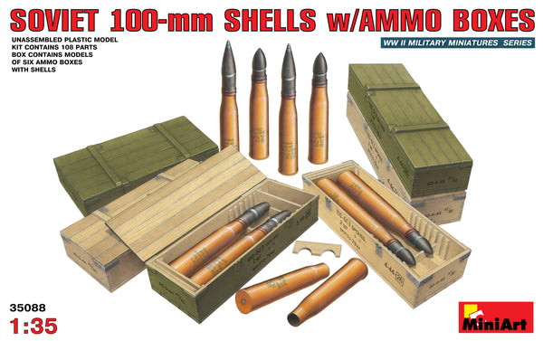 MiniArt 35088 1/35 Soviet 100-mm Shells with Ammo Boxes