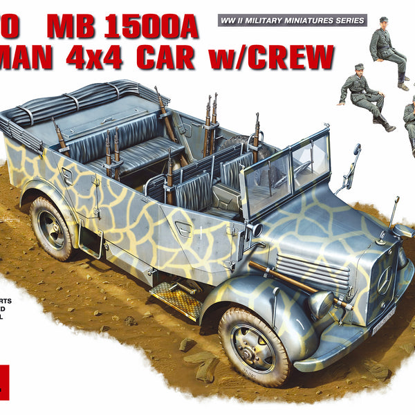 Maquette MiniArt 1/35 – Kfz.70 MB 1500A Allemand 4x4 Avec équipage, Neuve