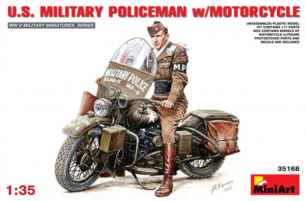MiniArt 35168 1/35 US Military Policeman with Motorcycle