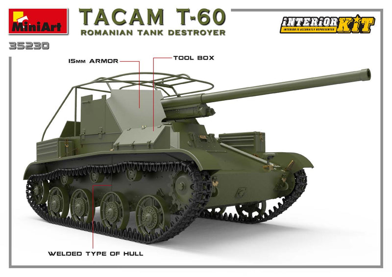 MiniArt 35230 1/35 Tacam T-60 Romanian Tank Destroyer. Interior kit