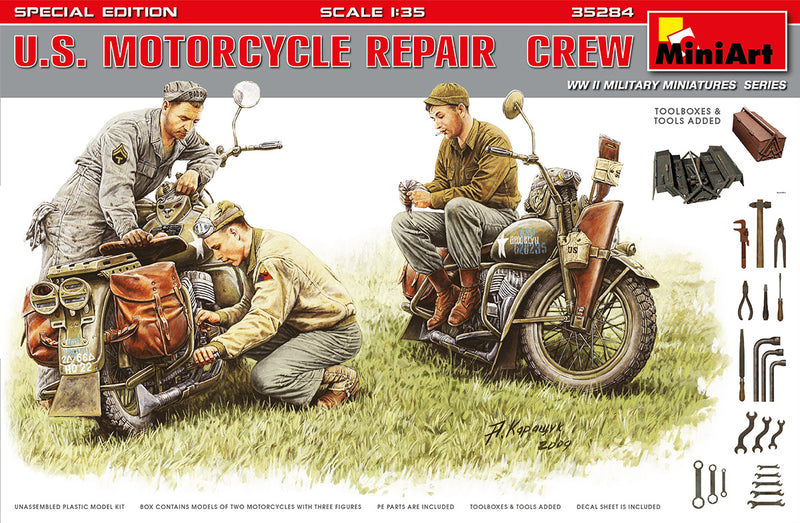 MiniArt 35284 1/35 US Motorcycle Repair Crew Special Edition
