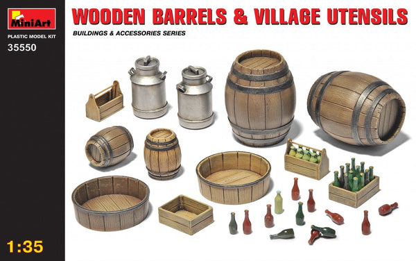 MiniArt 35550 1/35 Wooden Barrels and Village Utensils