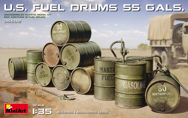 MiniArt 35592 1/35 US Fuel Drums (55 Gallon)