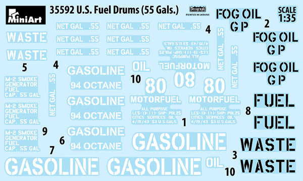 MiniArt 35592 1/35 US Fuel Drums (55 Gallon)