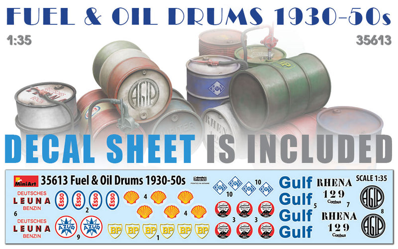 MiniArt 35613 1/35 Fuel & Oil Drums 1930-50s