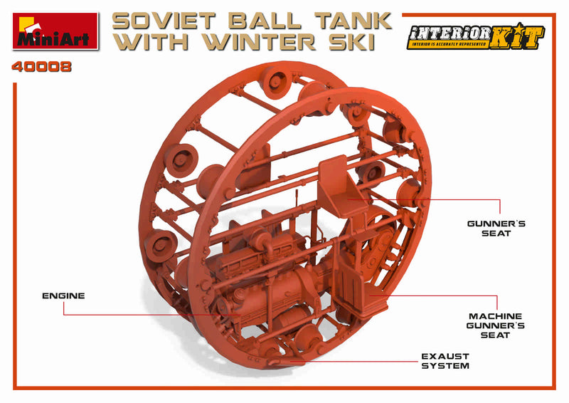 MiniArt 40008 1/35 Soviet Ball Tank with Winter Ski & Interior