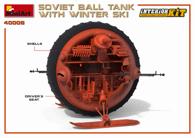 MiniArt 40008 1/35 Soviet Ball Tank with Winter Ski & Interior