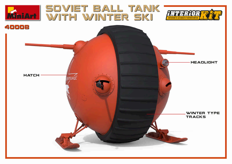 MiniArt 40008 1/35 Soviet Ball Tank with Winter Ski & Interior