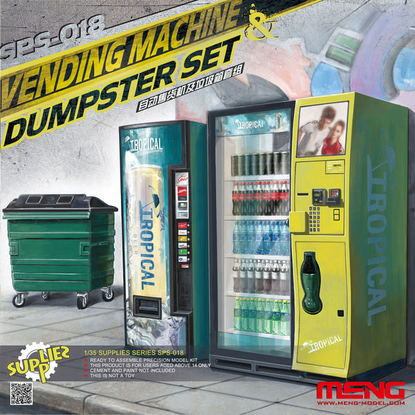 Meng SPS018 1/35 Vending Machine & Dustbin Set