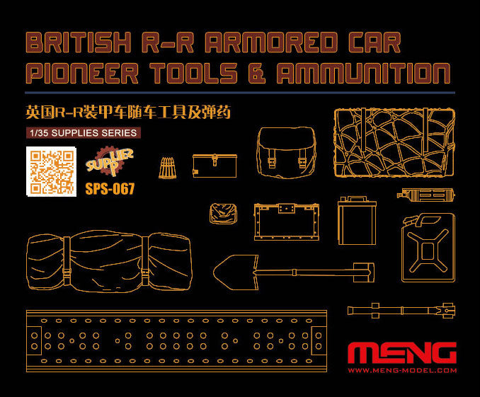 MENG SPS067 1/35 British R-R Armored Car Pioneer Tools & Ammuniton