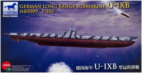 Bronco Models NB5010 1/350 German Long Range Submarine U-IXB