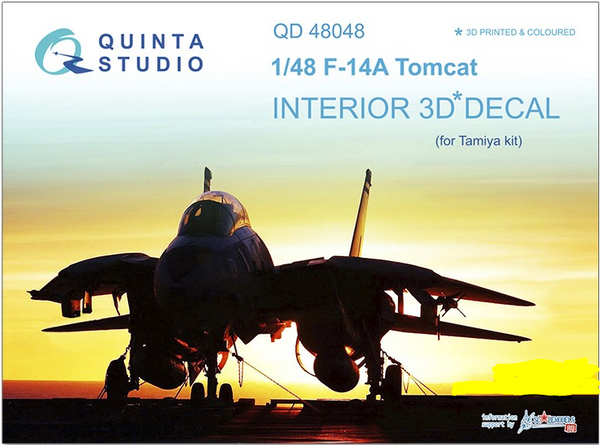 Quinta Studio 48048 1/48 F-14A  3D-Printed & Colored Interior on Decal Paper (for Tamiya kit)