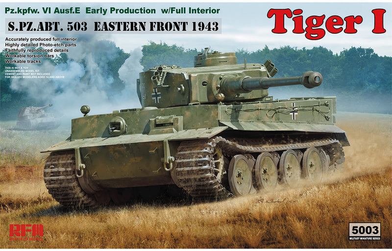 Rye Field Model 5003 1/35  Tiger I, Early Production Full Interior