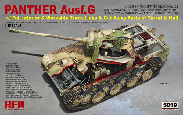 Rye Field Model 5019 1/35 Panther Ausf. G (Cut Away - Full Interior)