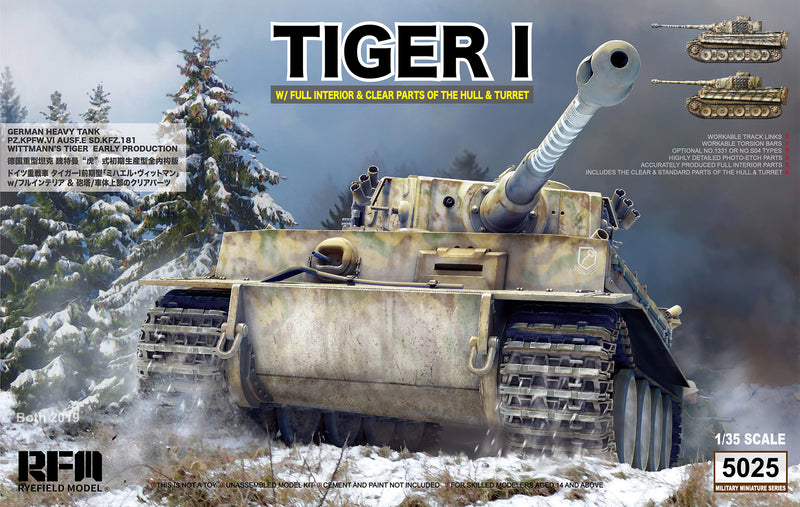 Rye Field Model 5025 1/35 Tiger I Witmann full interior - Clear Edition