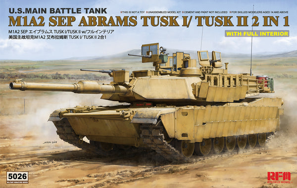 Rye Field Model 5026 1/35 M1A2 SEP Abrams TUSKI/ TUSK II 2in1 full Interior