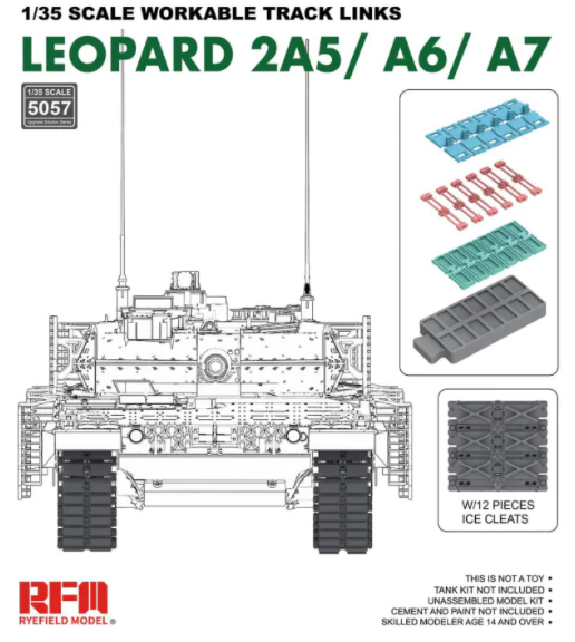 Rye Field Model 5057 1/35 Workable Track Links for Leopard 2A5/A6/A7
