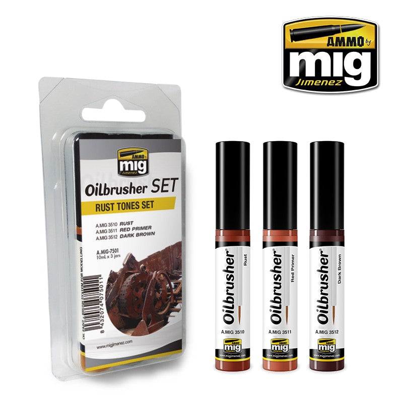 AMMO by Mig 7501 Oilbrusher Rust Tones Set