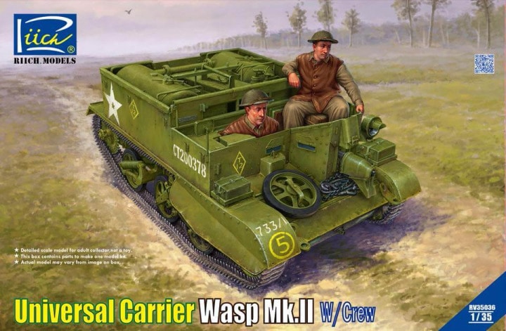 British Army Universal Carrier Wasp Mk.II Flamethrower-Equipped w/2 Figures