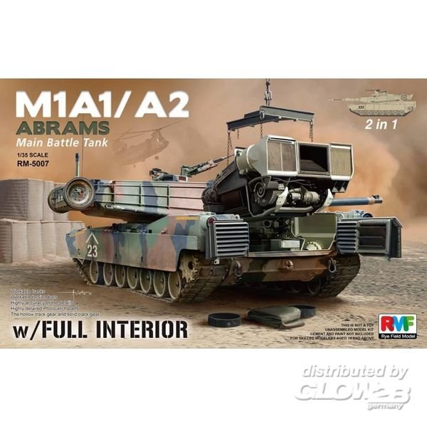 Rye Field Model 5007 1/35 M1A1 / A2  Abrams  with Full Interior 2in1