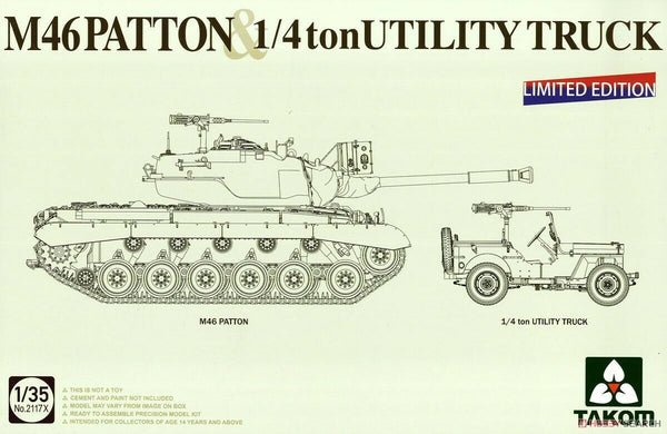 Takom 2117X 1/35 M46 Patton & 1/4 ton Utility Truck - limited