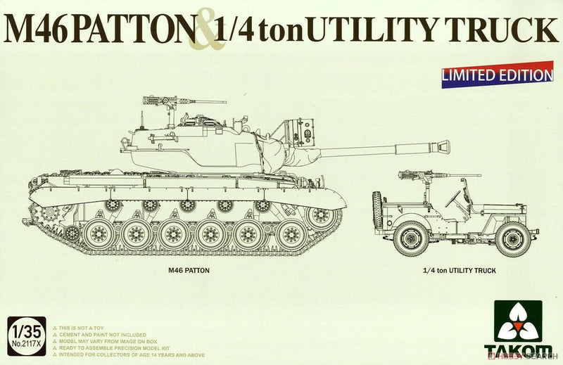Takom 2117X 1/35 M46 Patton & 1/4 ton Utility Truck - limited