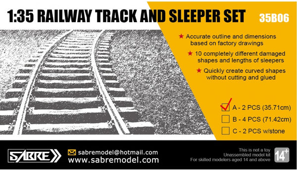 Sabre 35B06-A 1/35 Railway Track and Sleeper Set  (2 pcs.)