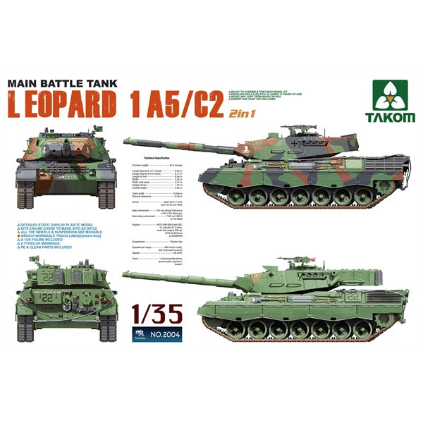 Takom 2004 1/35 Leopard 1A5/C2 (2 in1)