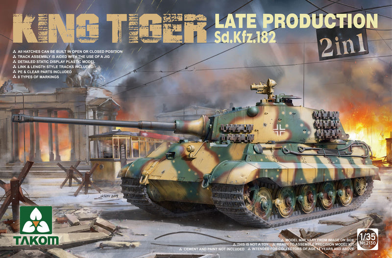 Takom 2130 1/35  Sd.Kfz182 King Tiger Late Production 2 in 1