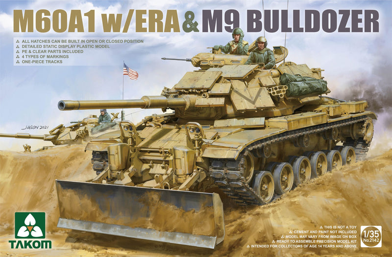 Takom 2142 1/35 M60AS1 w/ ERA & M9 Bulldozer