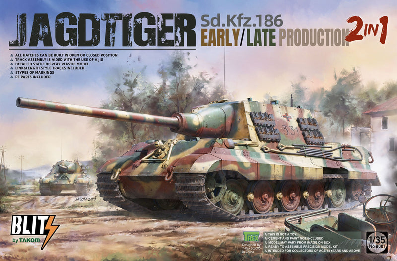 Takom 8001 1/35 Jagdtiger Early/ Late 2in1 Sd.Kfz.186