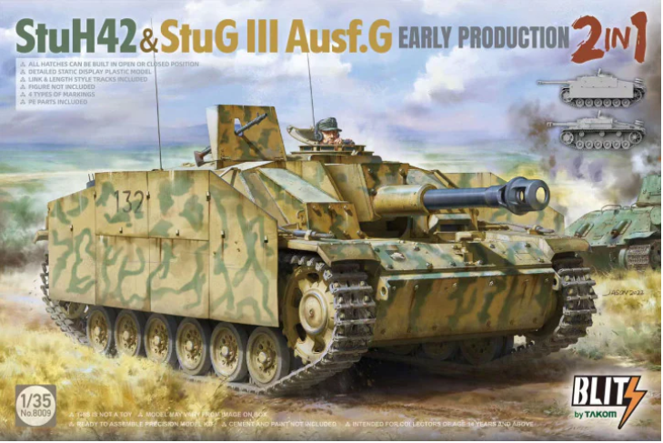 Takom Blitz 8009 1/35 StuH 42 & StuG III Ausf.G Early Production (2 in 1)