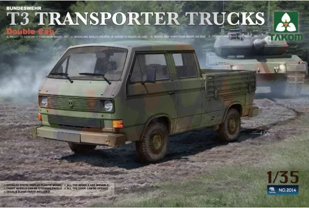 Takom 2014 1/35 Bundeswehr T3 Transporter Trucks/ Double Cab