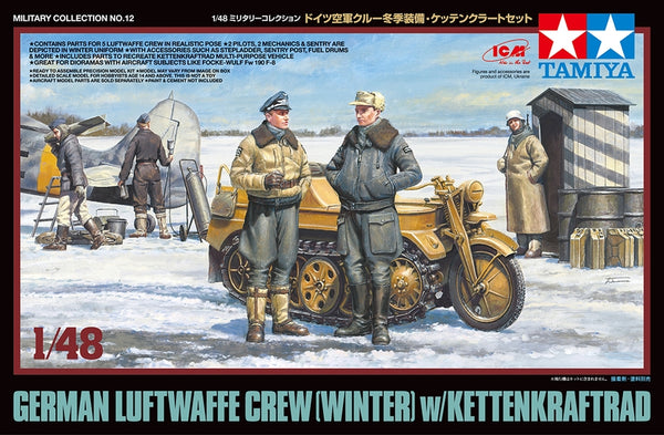 Tamiya 32412 1/48 Luftwaffe Crew (Winter) w/Kettenkrad