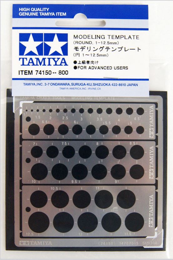 Tamiya 74150 Modeling Template (Round/1-12.5mm)