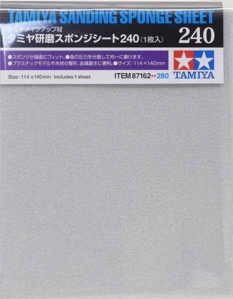 Tamiya 87162 Sanding Sponge Sheet - 240